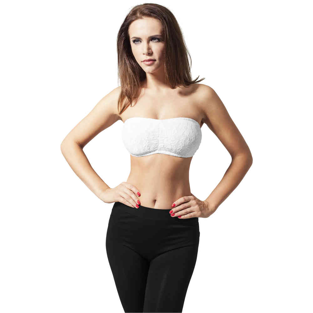 Urban Classics - Lace Bandeau top - Blanc